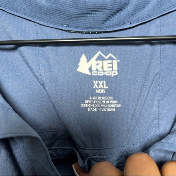 REI Coop Men Shirt XXL Blue Sahara Long-Sleeve Solid Vented Nylon Poly - Picture 3 of 15